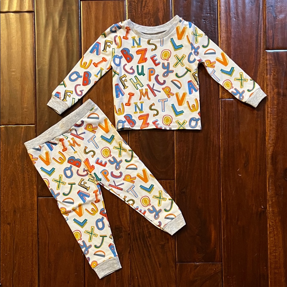 Mud Pie Multicolor Alphabet Kids Pajama Set